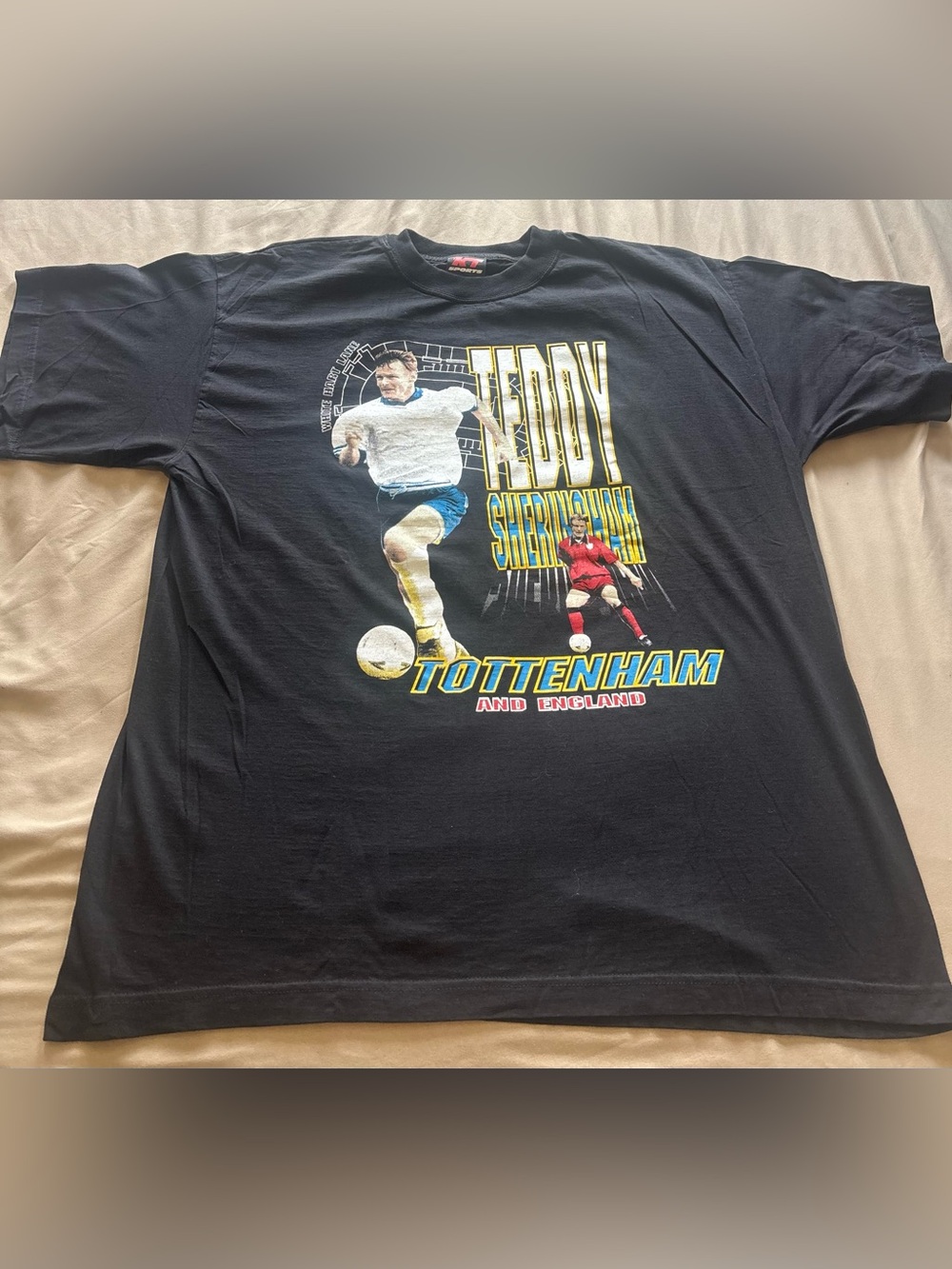 Vintage Teddy Sheringham Tottenham England Soccer Size XL - Deadstock